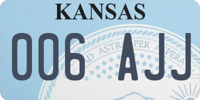 KS license plate 006AJJ