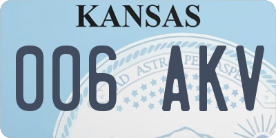 KS license plate 006AKV