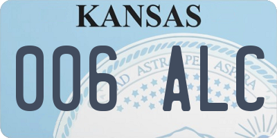 KS license plate 006ALC