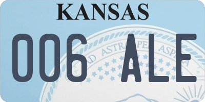 KS license plate 006ALE