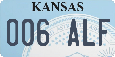 KS license plate 006ALF
