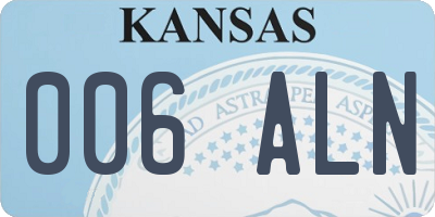 KS license plate 006ALN