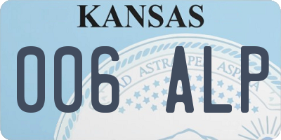 KS license plate 006ALP