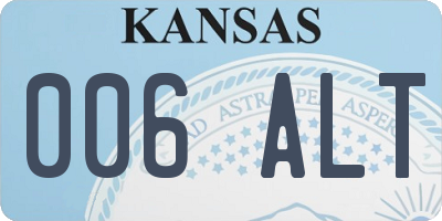 KS license plate 006ALT