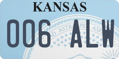 KS license plate 006ALW