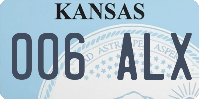 KS license plate 006ALX