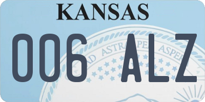 KS license plate 006ALZ