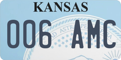 KS license plate 006AMC