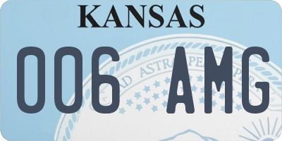 KS license plate 006AMG