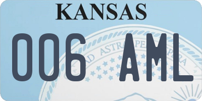 KS license plate 006AML