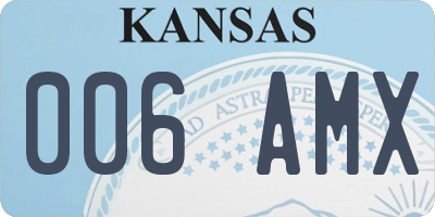 KS license plate 006AMX