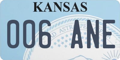 KS license plate 006ANE
