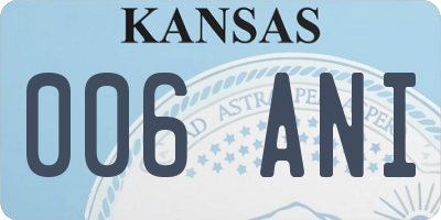 KS license plate 006ANI