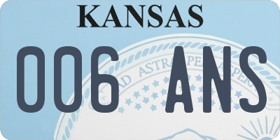 KS license plate 006ANS