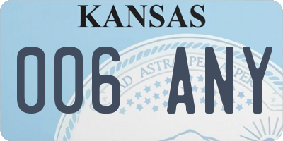 KS license plate 006ANY