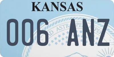 KS license plate 006ANZ