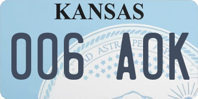 KS license plate 006AOK