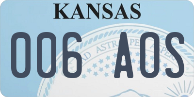 KS license plate 006AOS