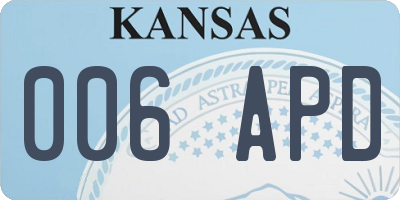 KS license plate 006APD
