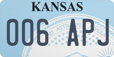 KS license plate 006APJ