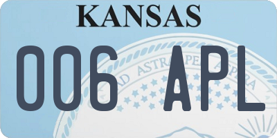 KS license plate 006APL