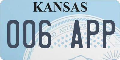 KS license plate 006APP