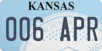 KS license plate 006APR