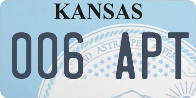 KS license plate 006APT