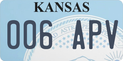 KS license plate 006APV
