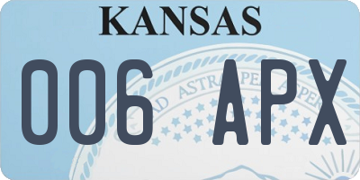 KS license plate 006APX