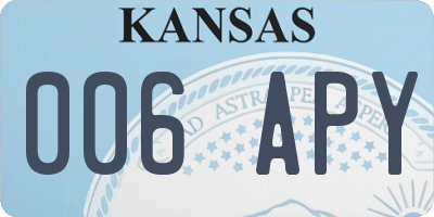KS license plate 006APY