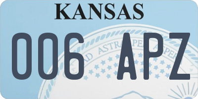 KS license plate 006APZ