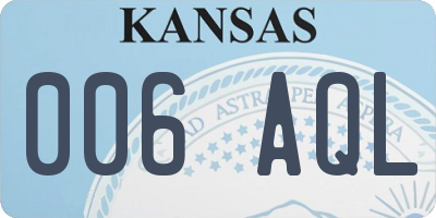 KS license plate 006AQL