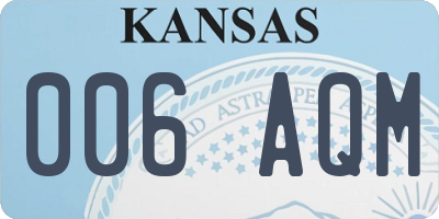 KS license plate 006AQM
