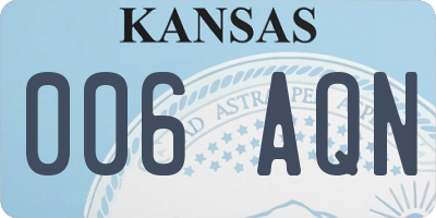 KS license plate 006AQN