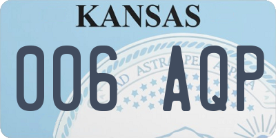 KS license plate 006AQP
