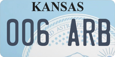 KS license plate 006ARB