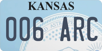 KS license plate 006ARC