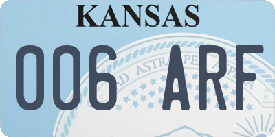 KS license plate 006ARF
