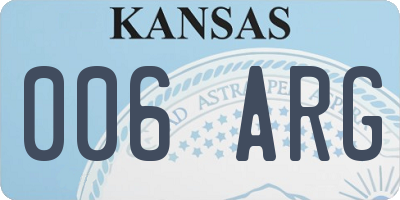 KS license plate 006ARG