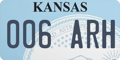 KS license plate 006ARH