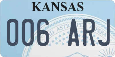 KS license plate 006ARJ