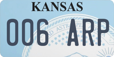 KS license plate 006ARP