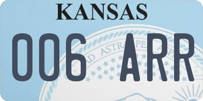KS license plate 006ARR
