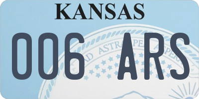 KS license plate 006ARS