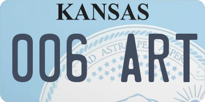 KS license plate 006ART