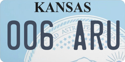 KS license plate 006ARU