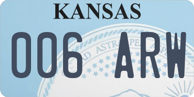 KS license plate 006ARW