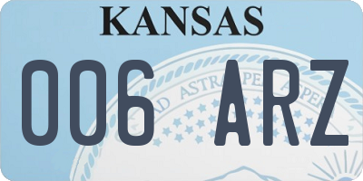 KS license plate 006ARZ