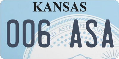 KS license plate 006ASA